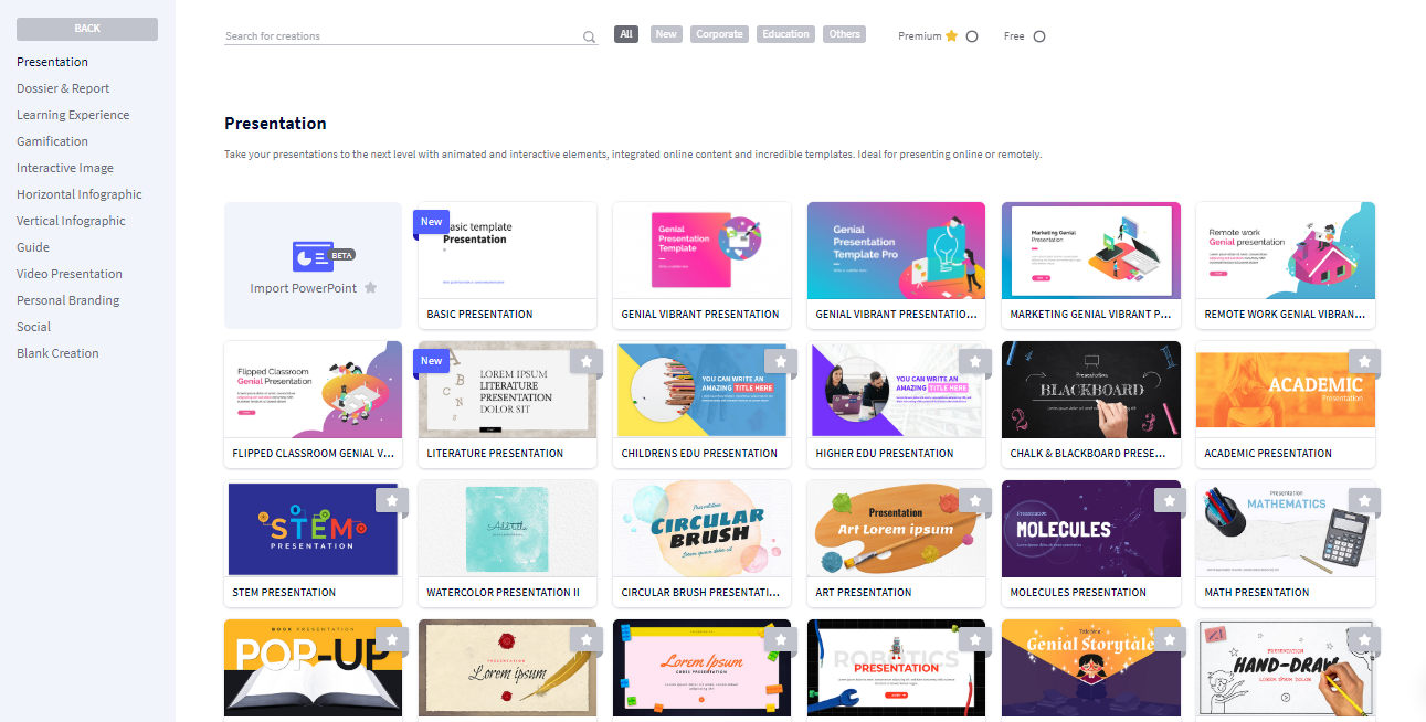 Genially - Choose from over 1100 templates