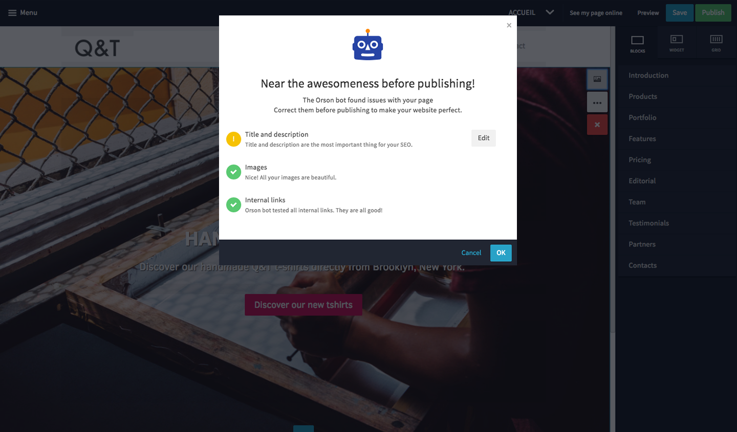 Orson bot l'assistant SEO qui vous oblige à bien faire pour être visible. Orson bot l'assistant SEO qui vous oblige à bien faire pour être visible.