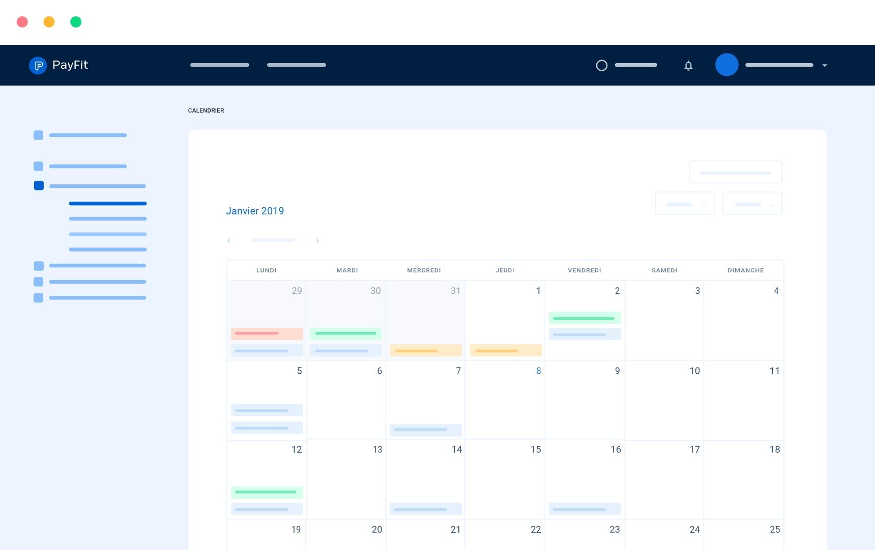 PayFit - Calendar