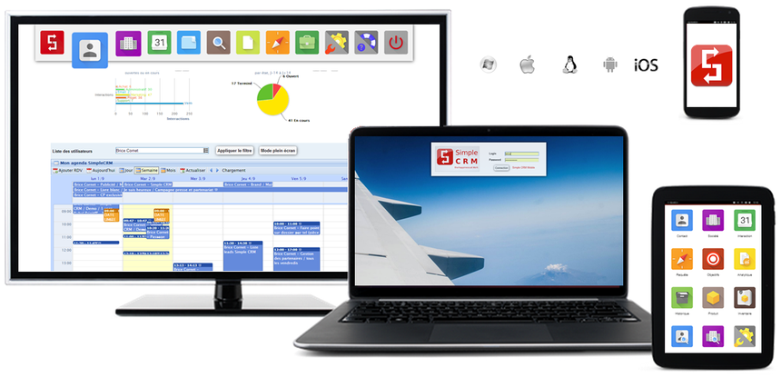 Simple CRM: synchronisation avec téléphone mobile, ainsi qu'avec tablette (IOS/Android, synchronisation contacts et agenda) Simple CRM: synchronisation avec téléphone mobile, ainsi qu'avec tablette (IOS/Android, synchronisation contacts et agenda)