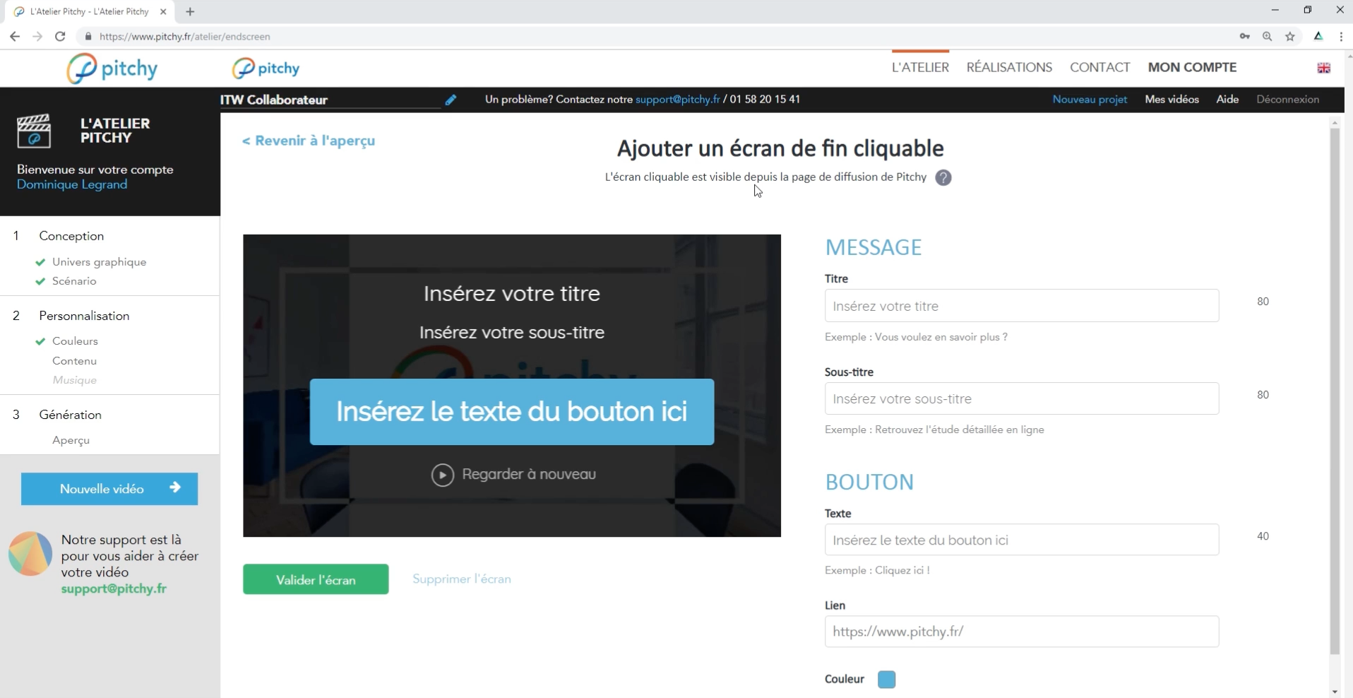 Une fois votre vidéo finalisée, ajoutez un écran de fin cliquable pour rediriger vers votre site Une fois votre vidéo finalisée, ajoutez un écran de fin cliquable pour rediriger vers votre site