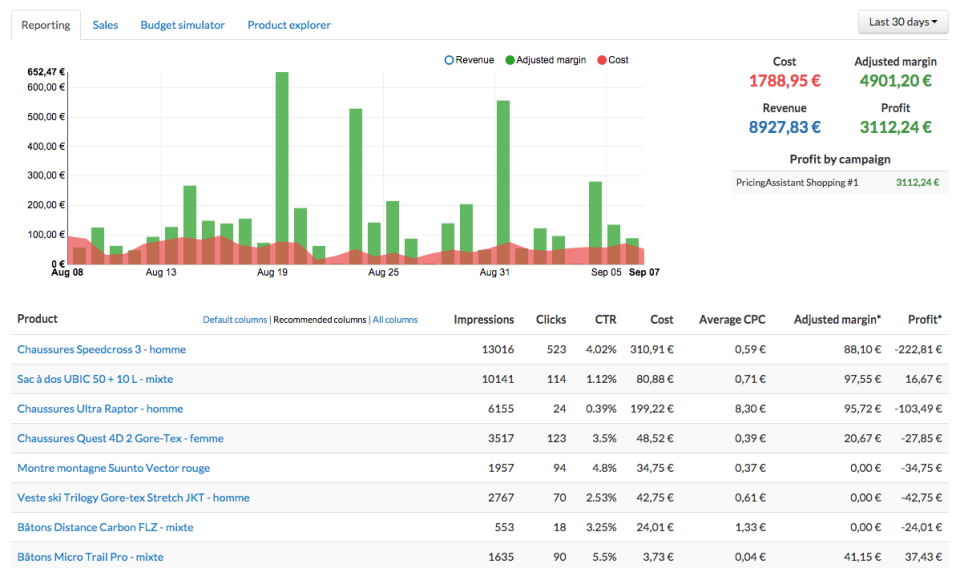 Rapport Adwords