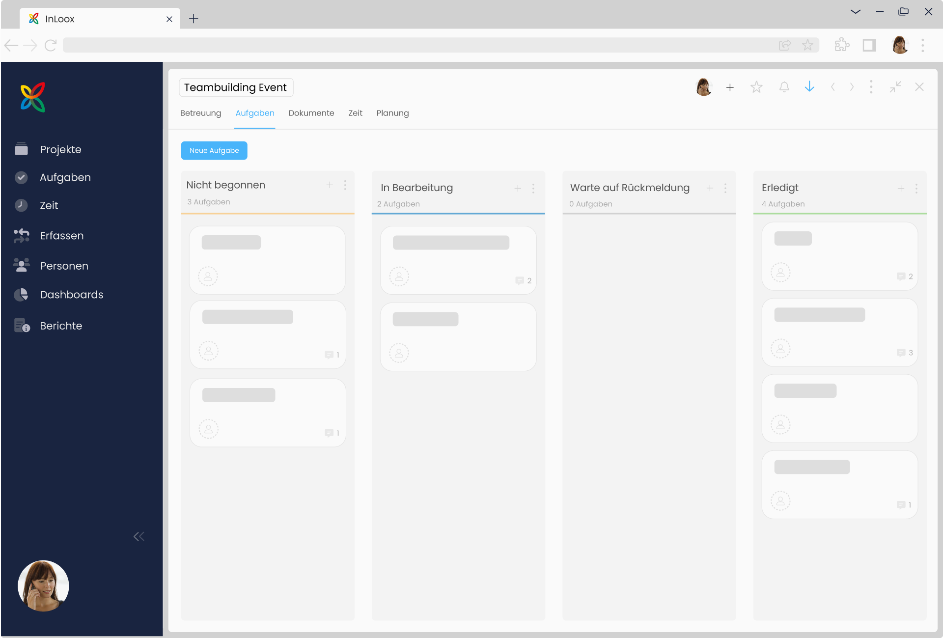 InLoox - Teams easily organize their tasks and visualize the status in a Kanban board.