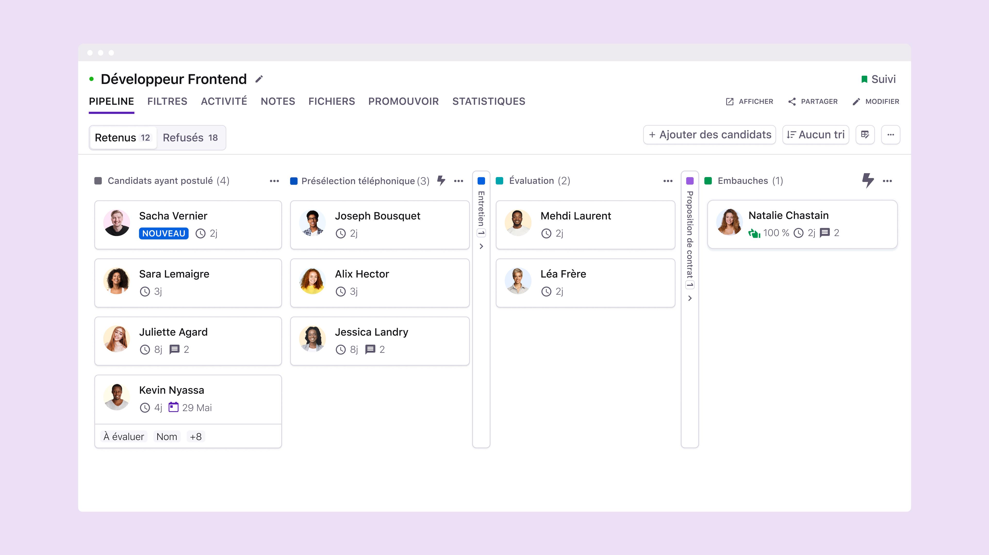 Tellent Recruitee - Pipeline des candidats