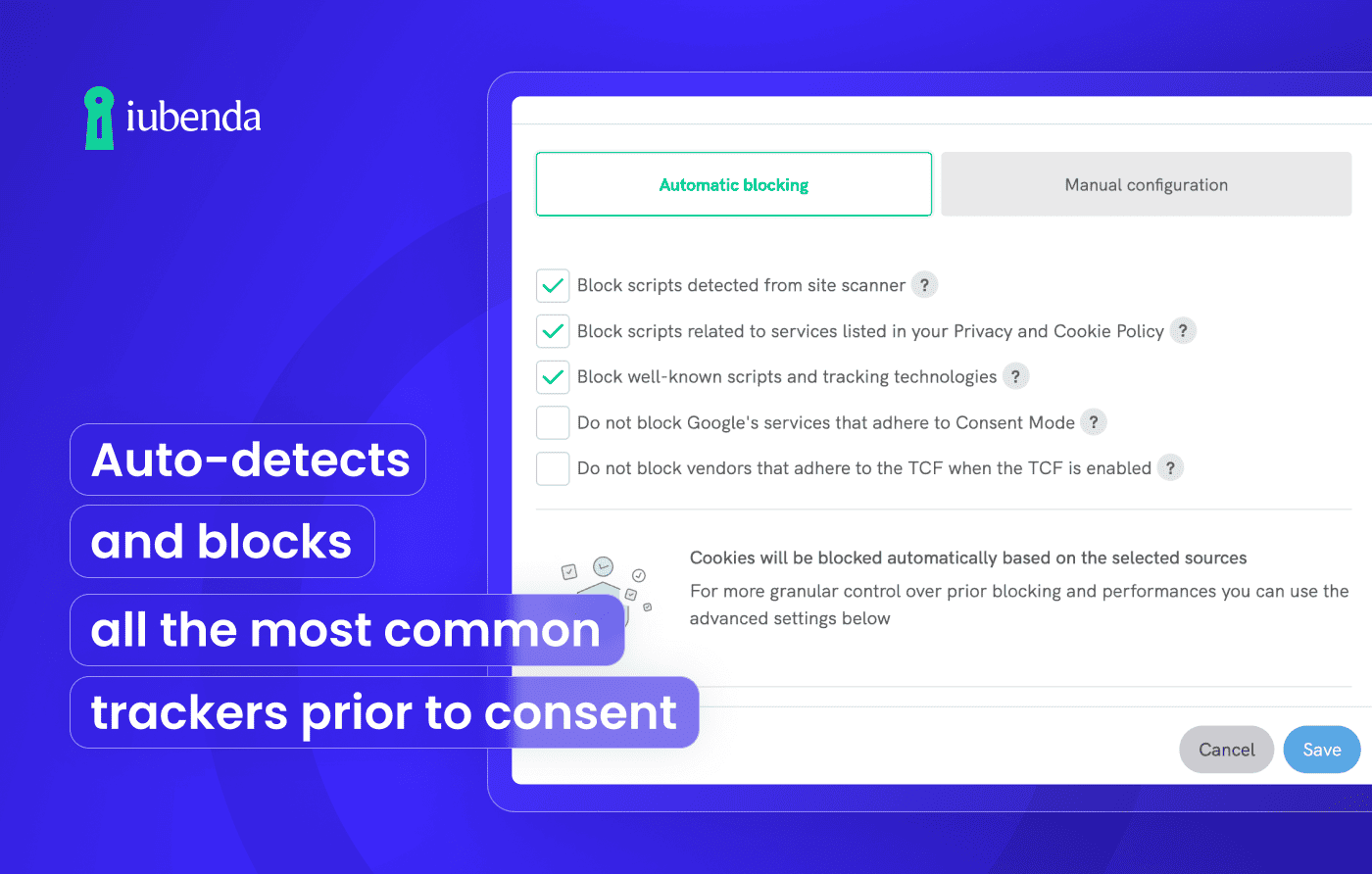 iubenda - Prior blocking