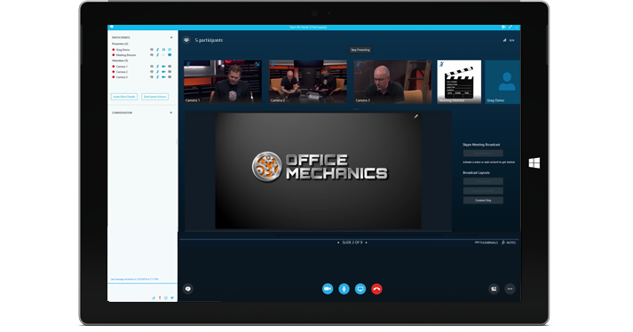 Diffusion de réunions avec Skype Diffusion de réunions avec Skype