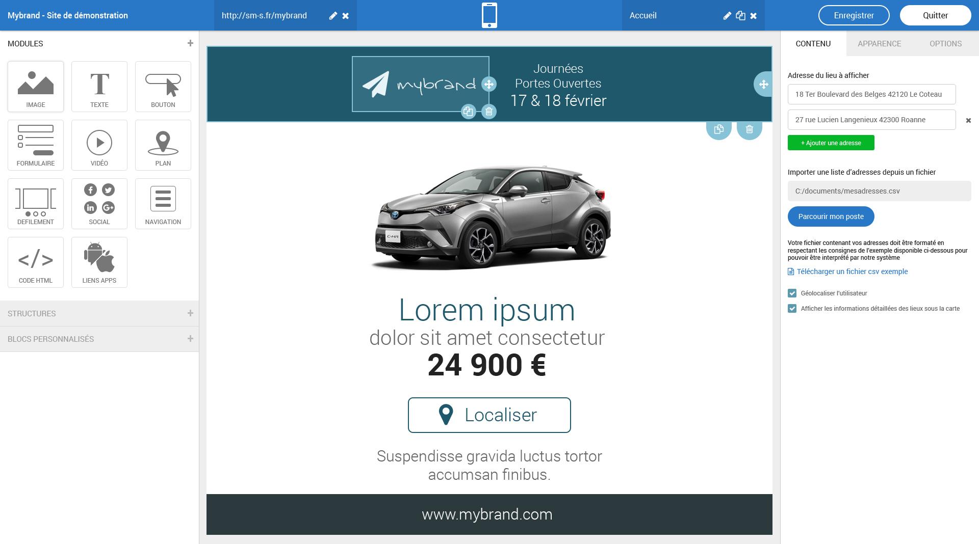 Outil de création en ligne Outil de création en ligne