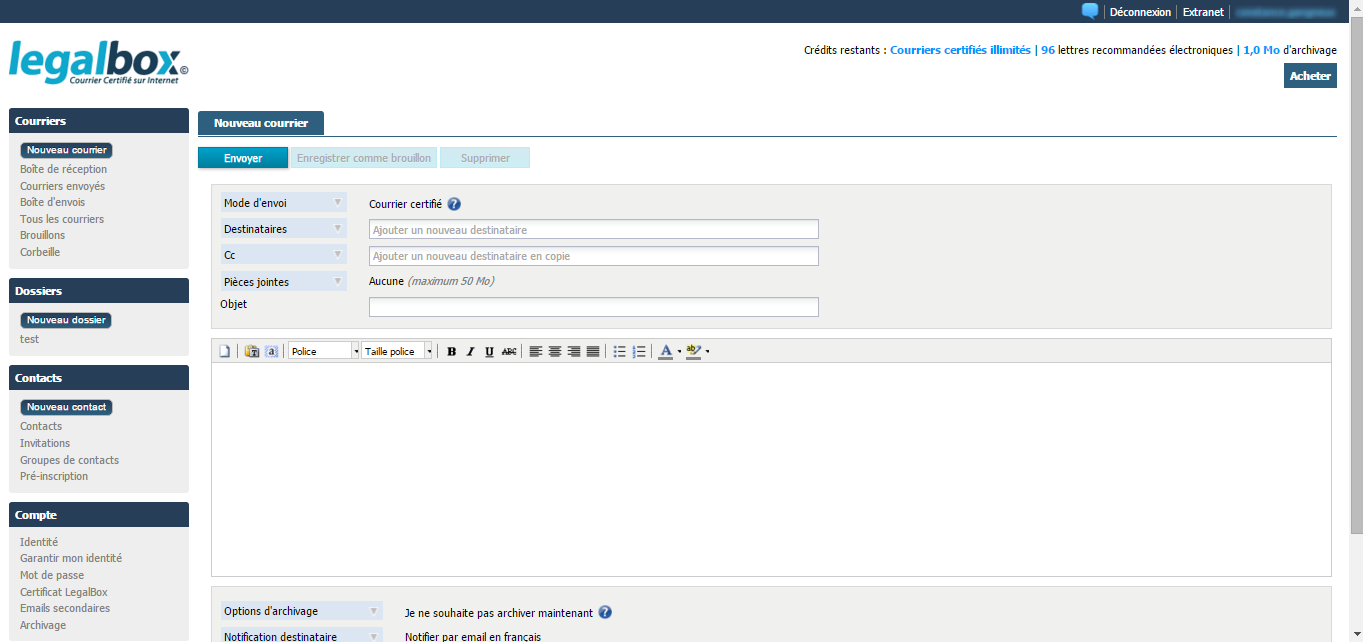 LegalBox: Contrat de niveau de service (SLA), Audits & Certifications (SAS 70, ISO 27001/2, TRUSTe), Actions automatiques LegalBox: Contrat de niveau de service (SLA), Audits & Certifications (SAS 70, ISO 27001/2, TRUSTe), Actions automatiques