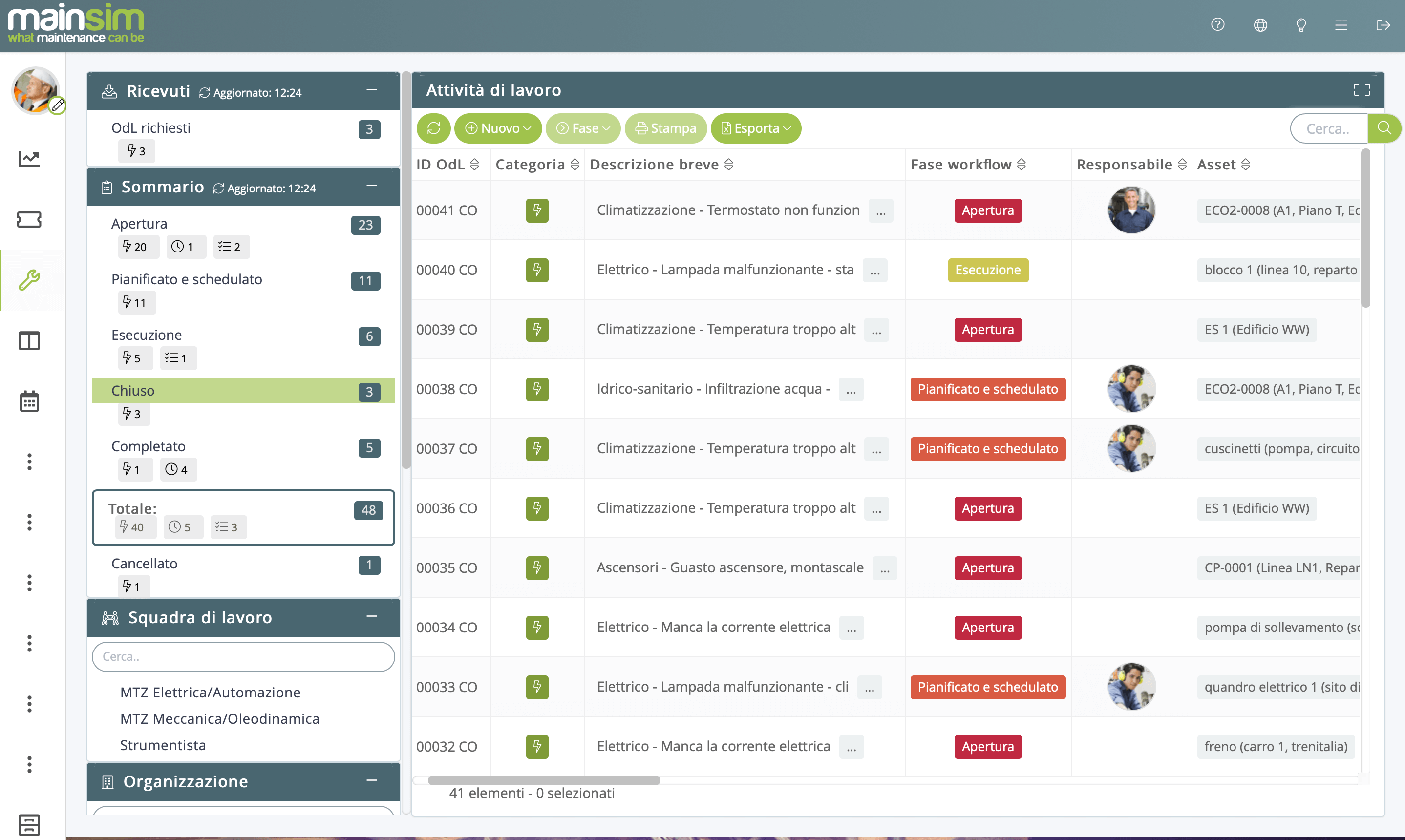 mainsim - Work order management system
