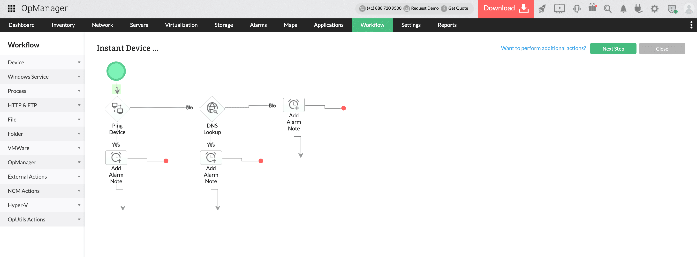 ManageEngine OpManager - Workflows