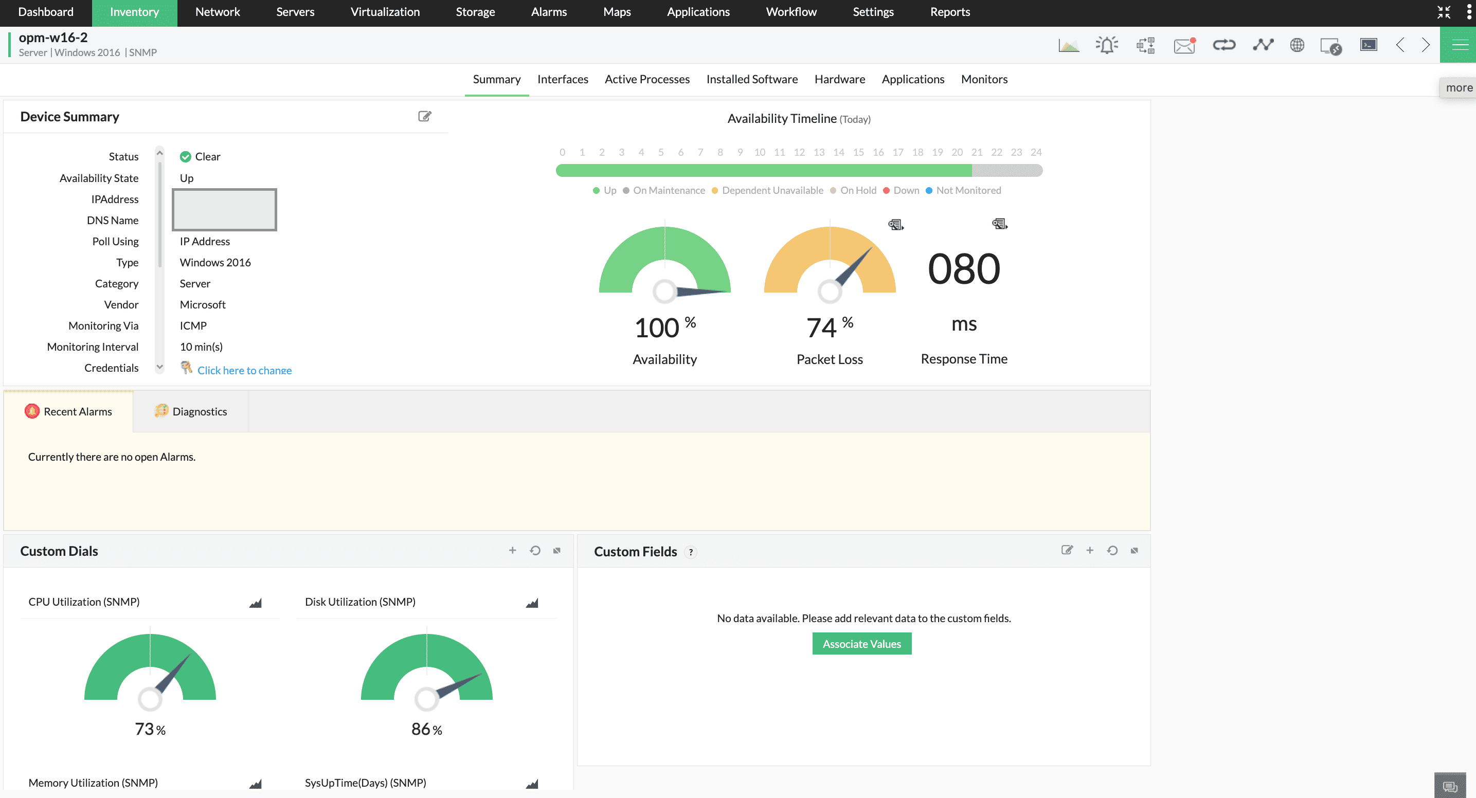 ManageEngine OpManager - Device Snapshot