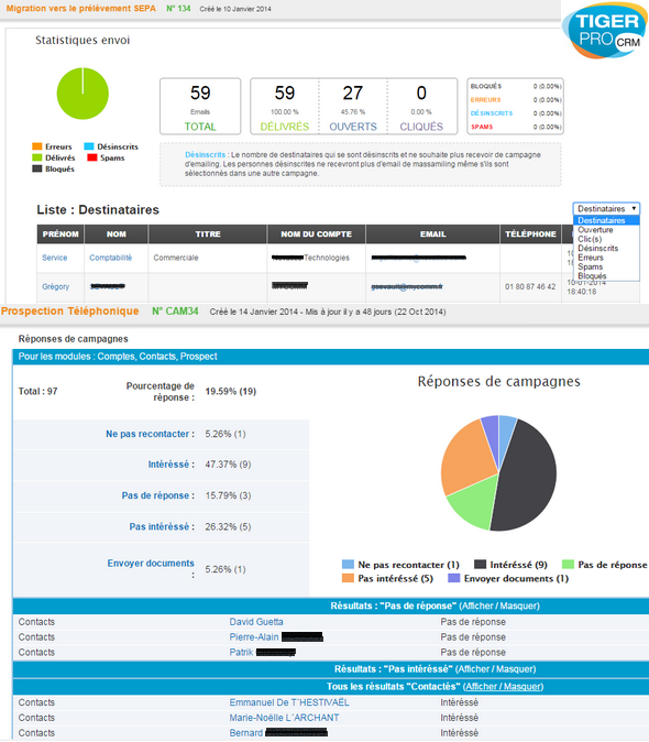 TigerPro CRM: Prospection, Tâches et notes, Mode déconnecté TigerPro CRM: Prospection, Tâches et notes, Mode déconnecté