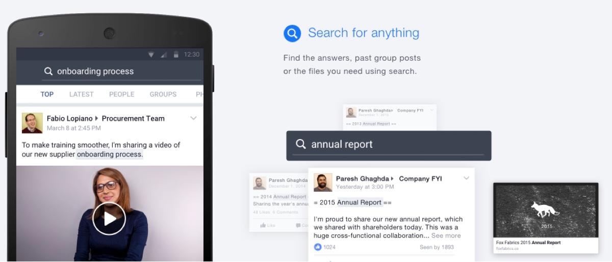 Facebook at Work : Rechercher Facebook at Work : Rechercher