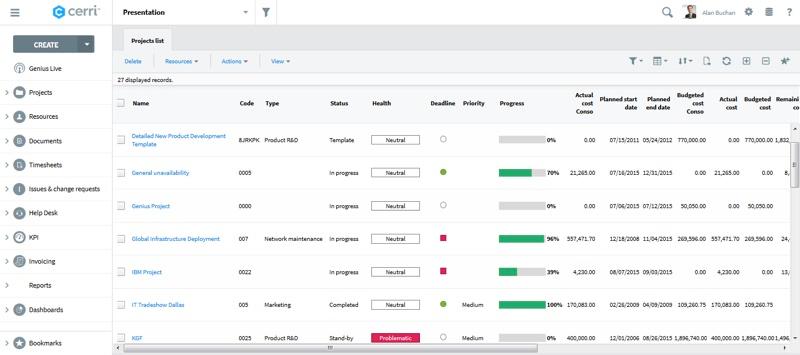 Screenshot Genius Project : liste des projets et avancements Screenshot Genius Project : liste des projets et avancements