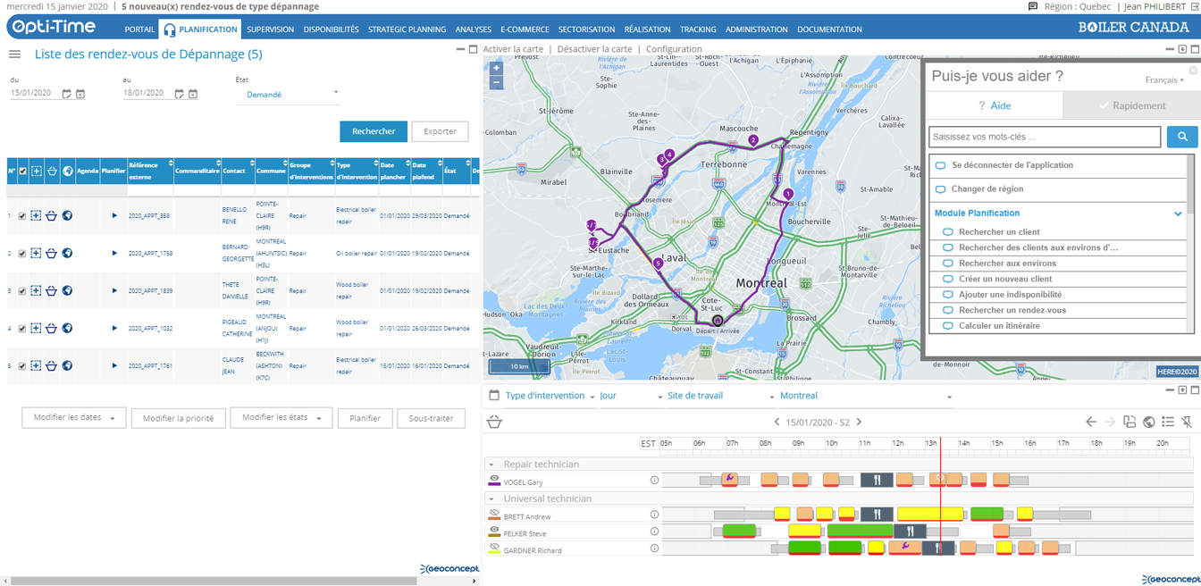Interface utilisateur intuitive et aide en ligne intégrée