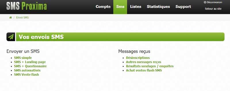 Plateforme SMS Proxima