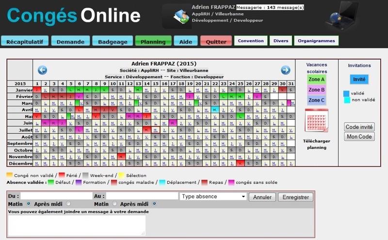 Gestion des congés avec ServiceRHOnline Gestion des congés avec ServiceRHOnline