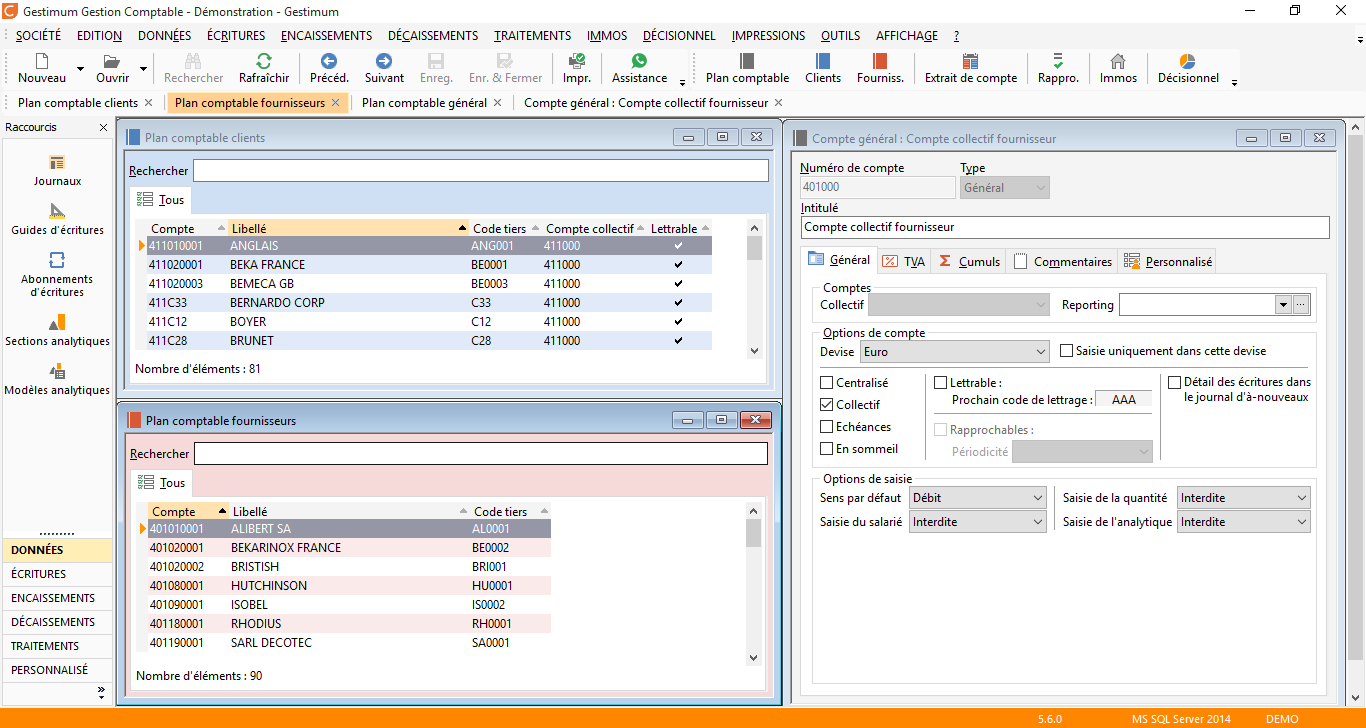 Gestimum comptabilité - Comptes