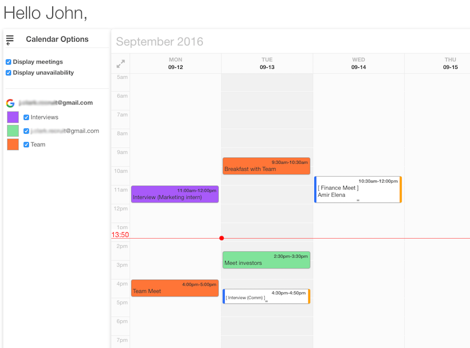 Private calendar Private calendar