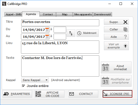 CallBridge Mobile - Le module PC à disposition. En module de saisie directe, ou par raccourcis-clavier pour une efficacité inégalée.