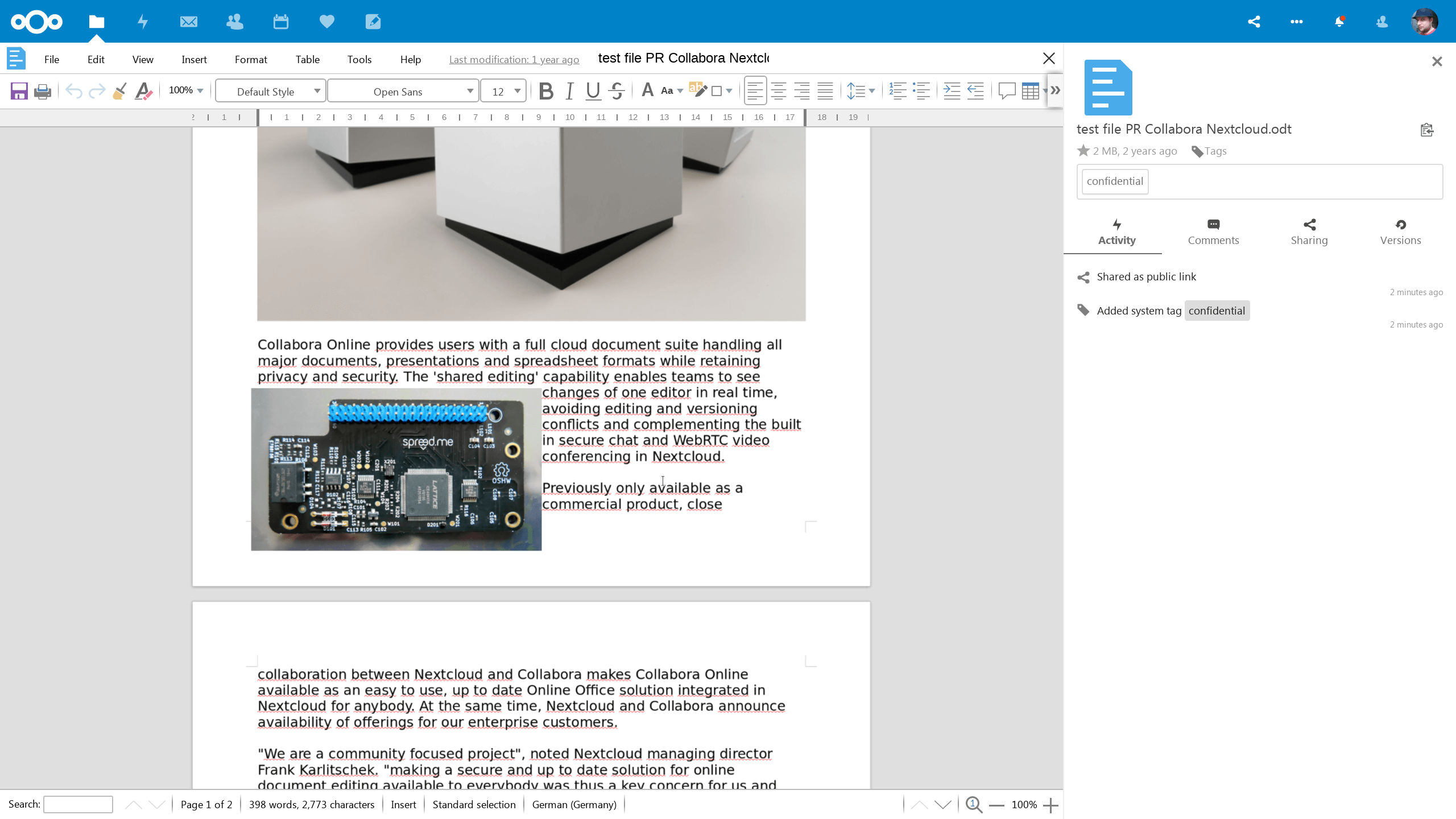 Tags, watermarks, etc. Tout est présent pour créer ses Virtual Data Rooms