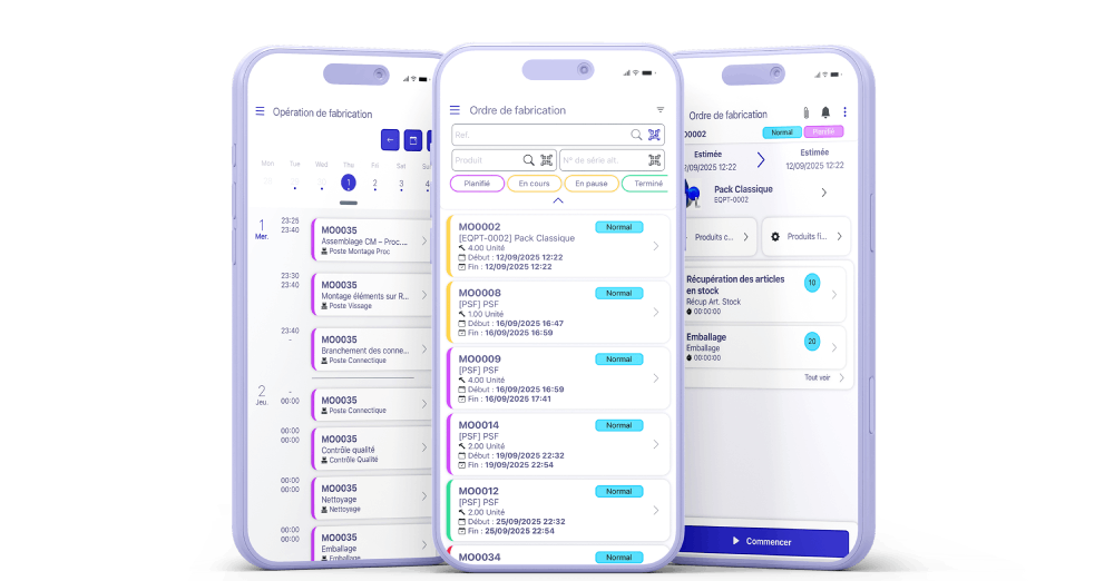 Axelor - Fabrication - Application mobile