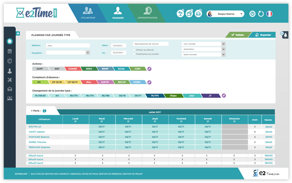 e2Time, solution SIRH de gestion présences et plannings e2Time, solution SIRH de gestion présences et plannings