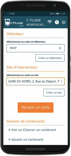 Sélection du détenteur, du site et gestion des contenants Sélection du détenteur, du site et gestion des contenants