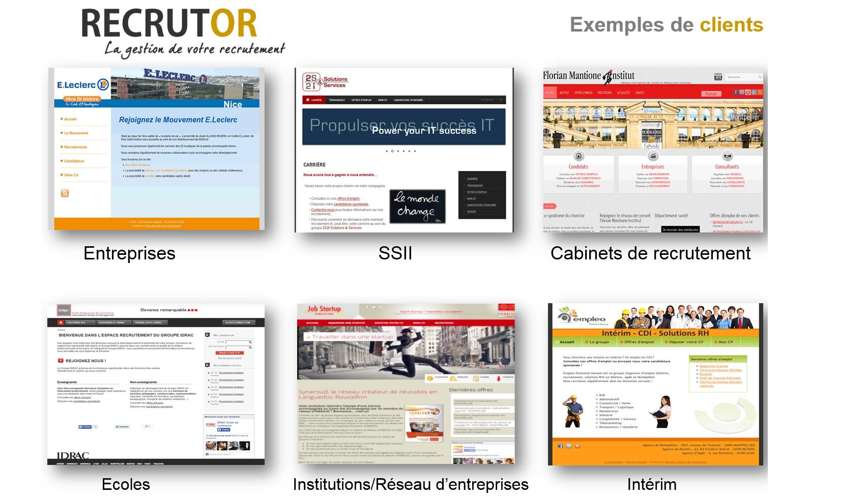 Exemples de clients RECRUTOR Exemples de clients RECRUTOR