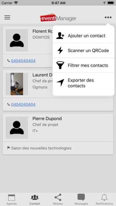 De nombreuses fonctionnalités sur eventManager De nombreuses fonctionnalités sur eventManager