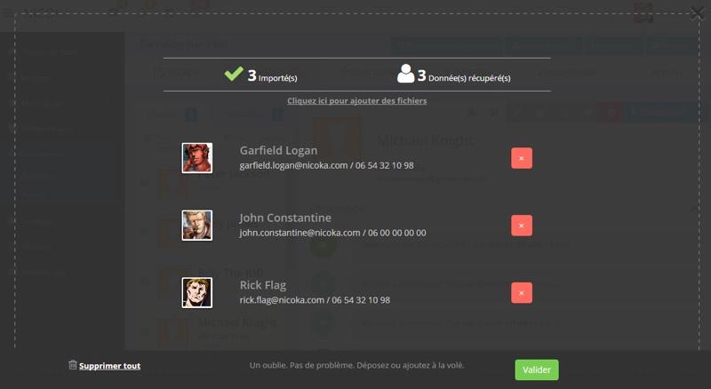 Nicoka : Import des CV Nicoka : Import des CV