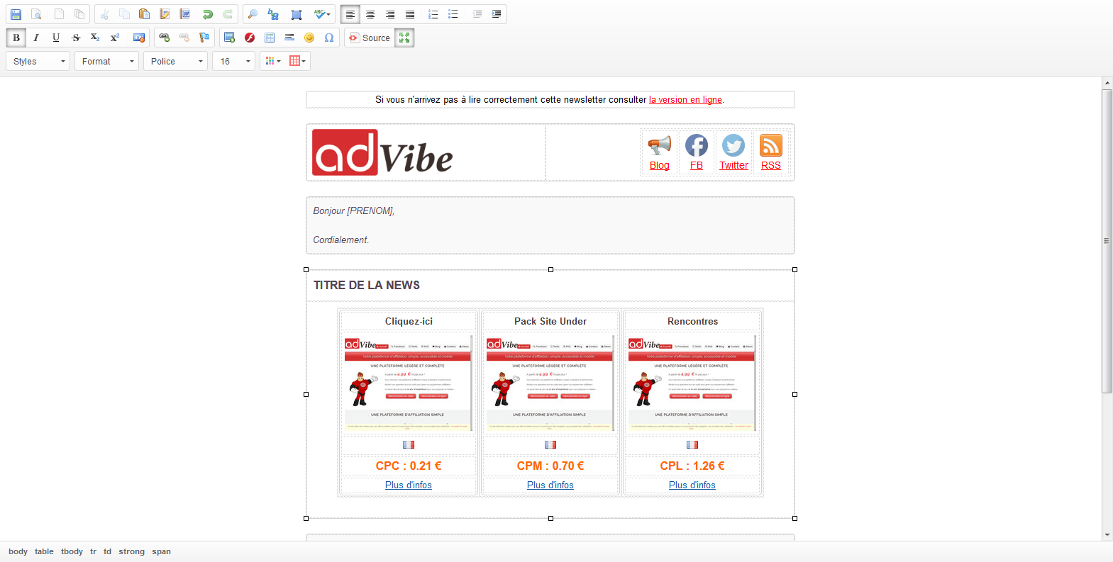 Gestion des newsletters Gestion des newsletters