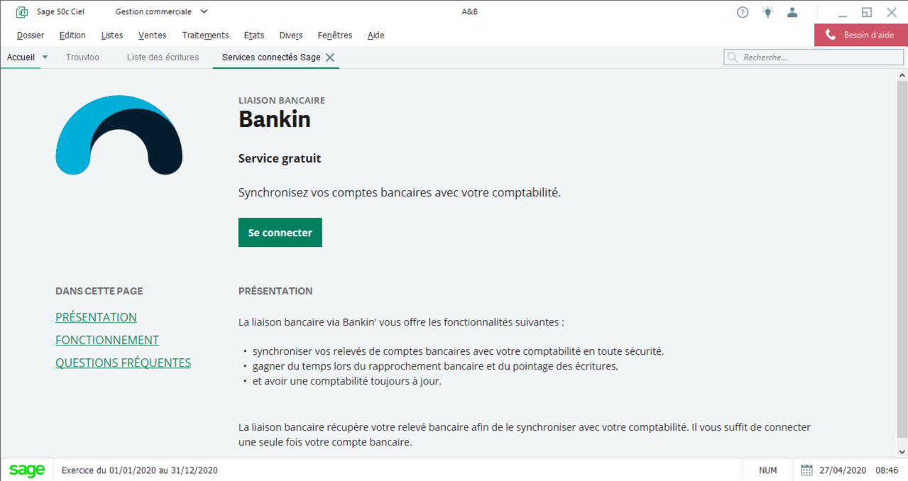 Sage 50 Comptabilité - Connectez vos comptes bancaires à votre comptabilité