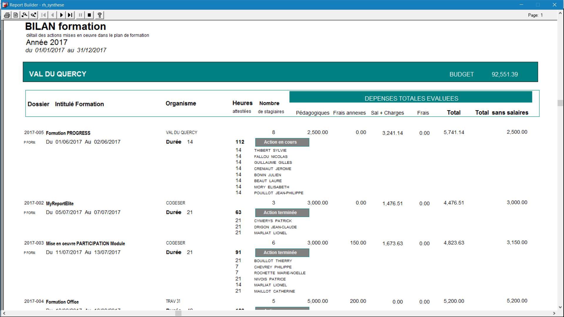 ELITE Logiciel Paie-RH : bilan de formation ELITE Logiciel Paie-RH : bilan de formation