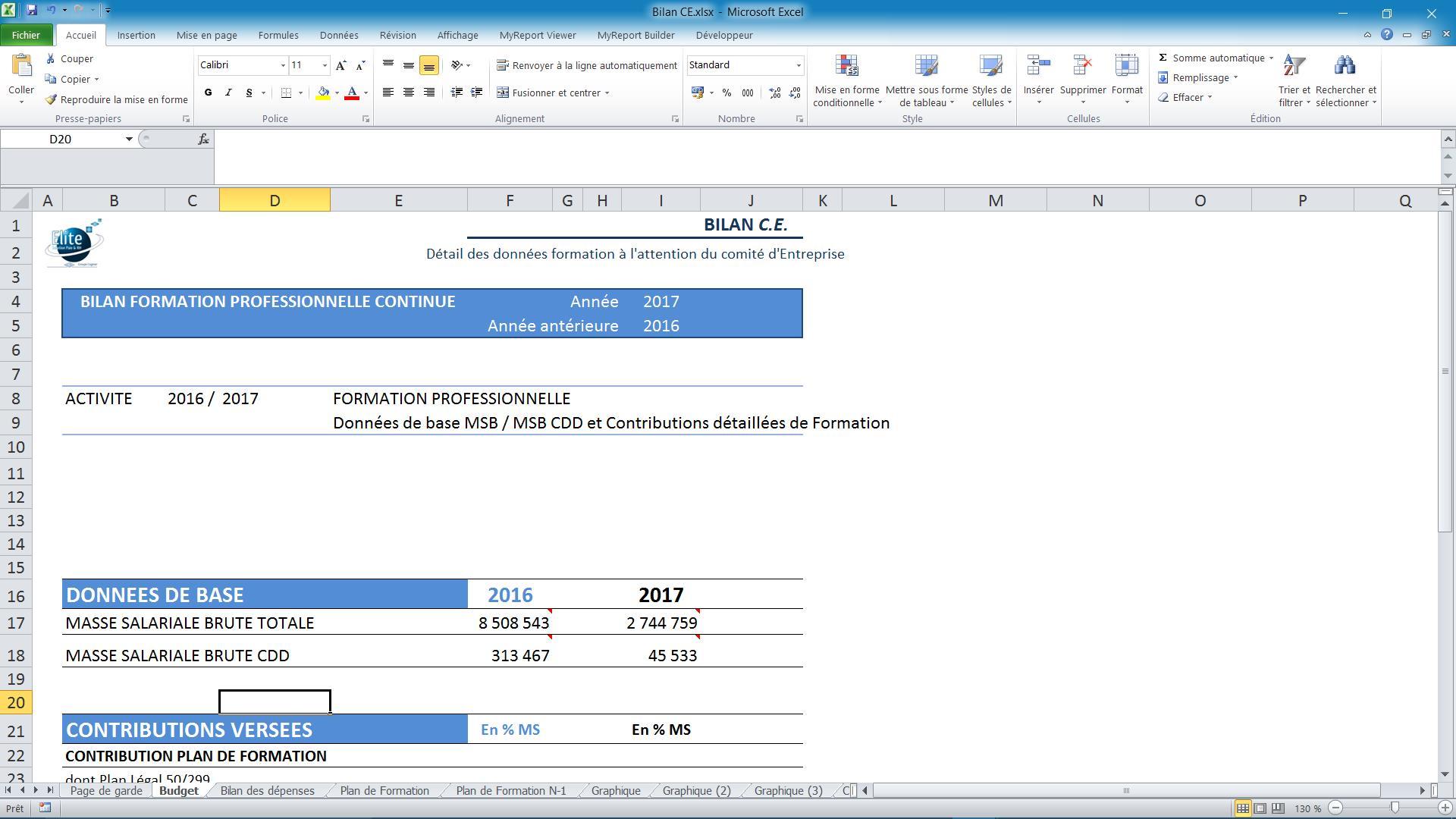 ELITE Logiciel Paie-RH : Balance CE ELITE Logiciel Paie-RH : Balance CE