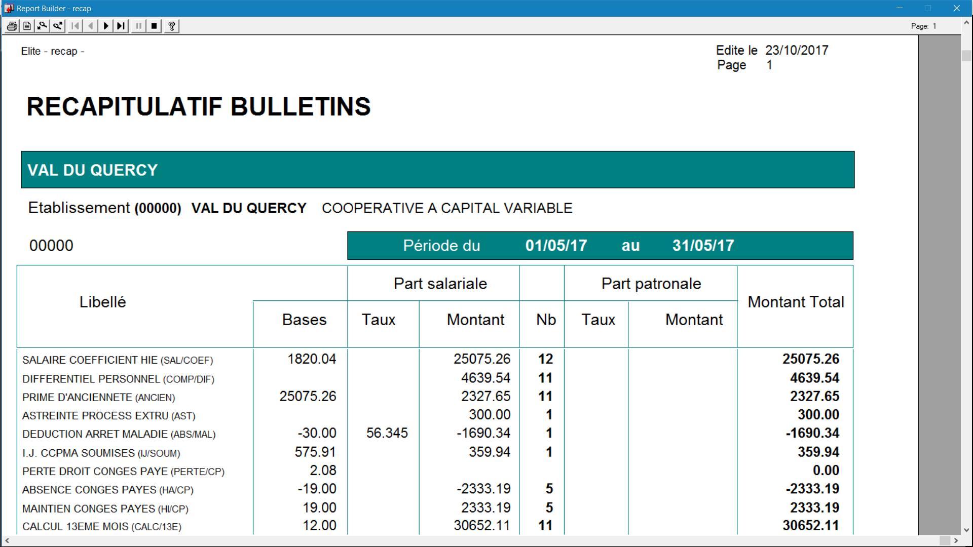 ELITE Logiciel Paie-RH : récapitulatif des bulletins ELITE Logiciel Paie-RH : récapitulatif des bulletins
