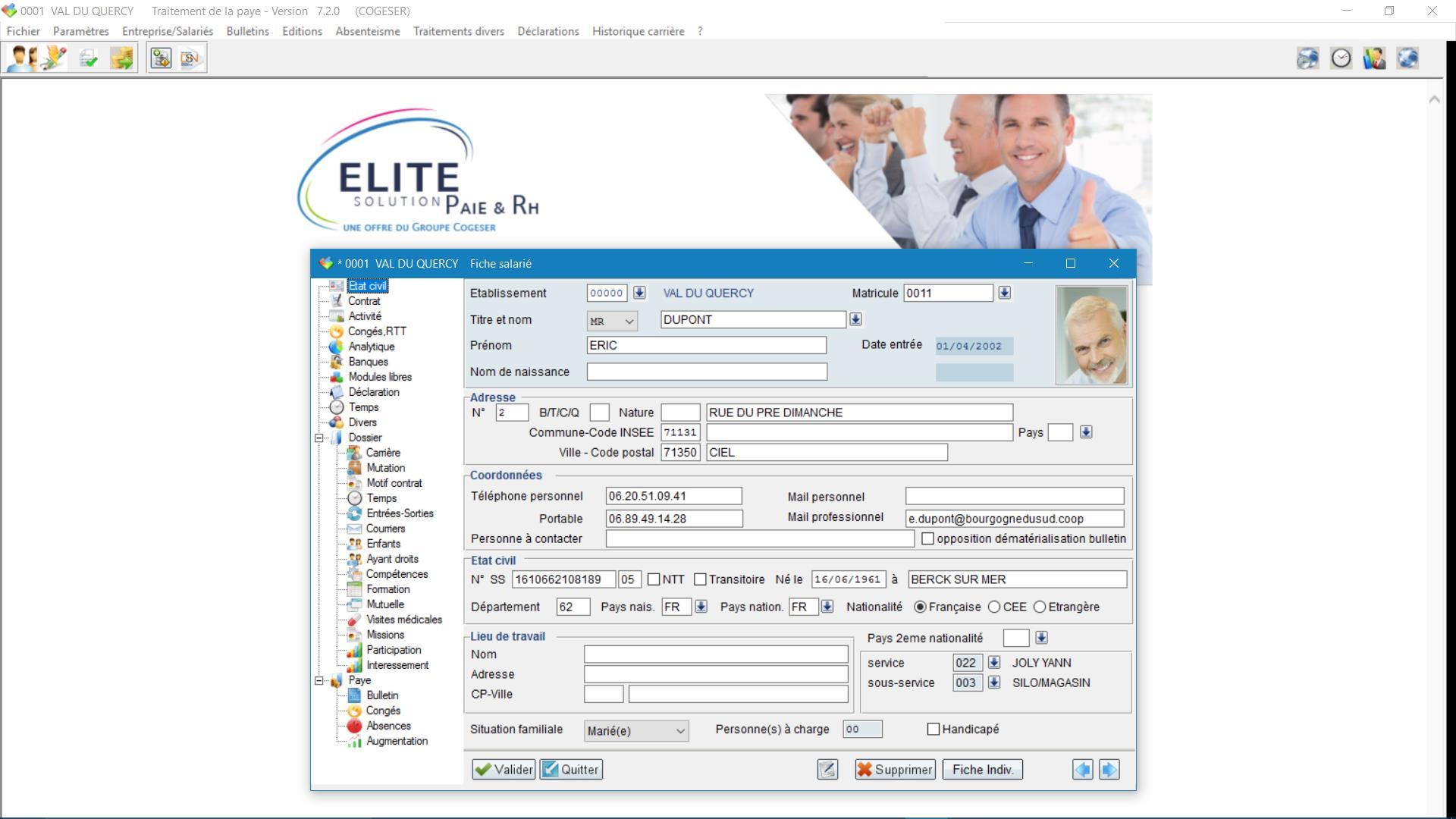 ELITE Logiciel Paie-RH : web écran ELITE Logiciel Paie-RH : web écran
