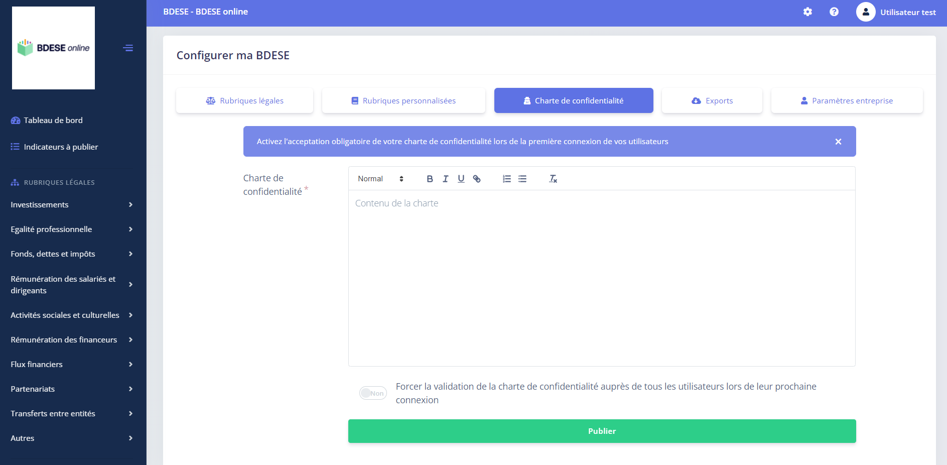 BDESE online-Charte de confidentialité - BDESE online