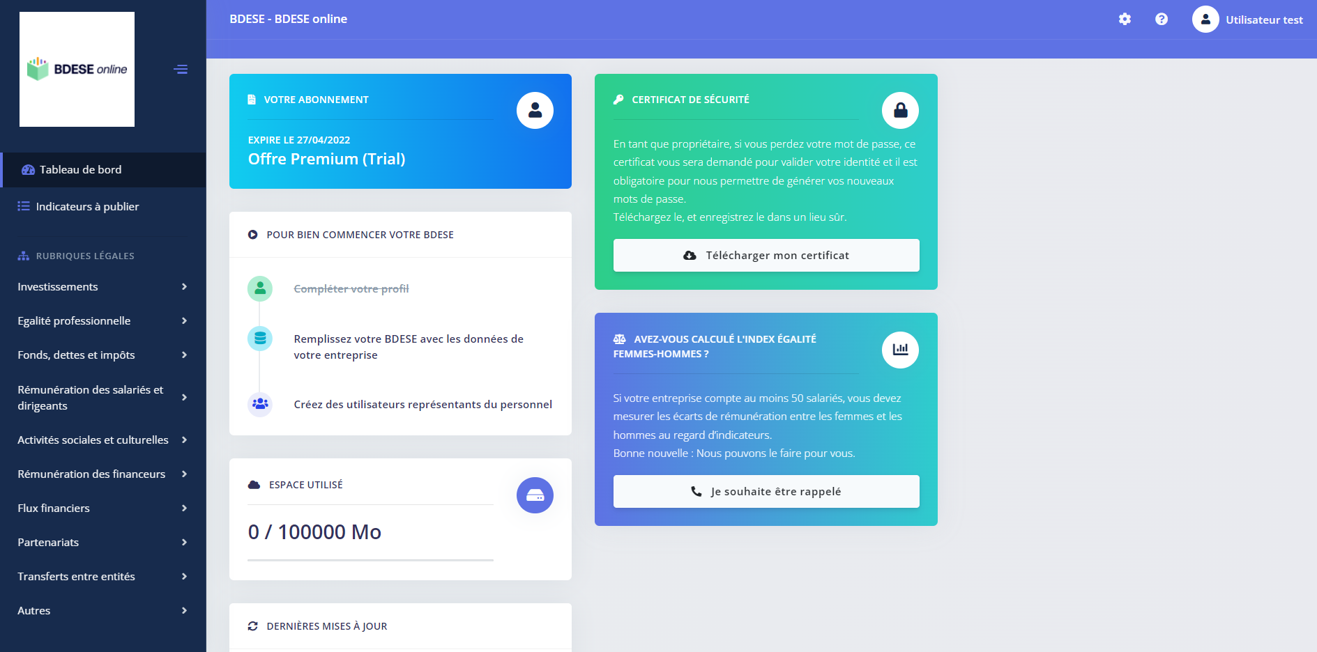 BDESE online-Dashboard - BDESE online