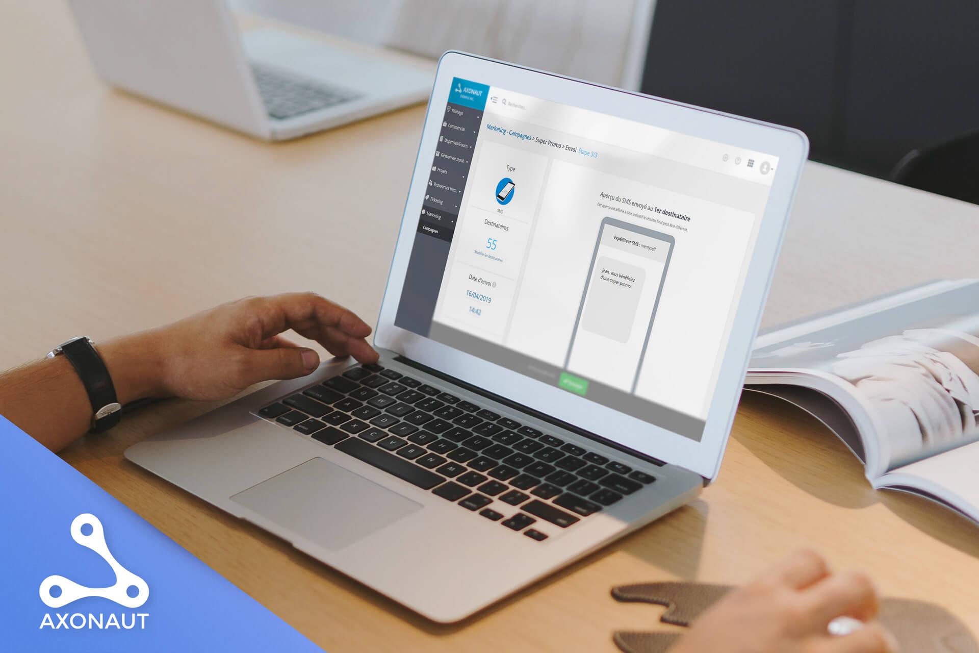 Envoyez vos campagnes Mails, SMS et Courriers depuis Axonaut Envoyez vos campagnes Mails, SMS et Courriers depuis Axonaut