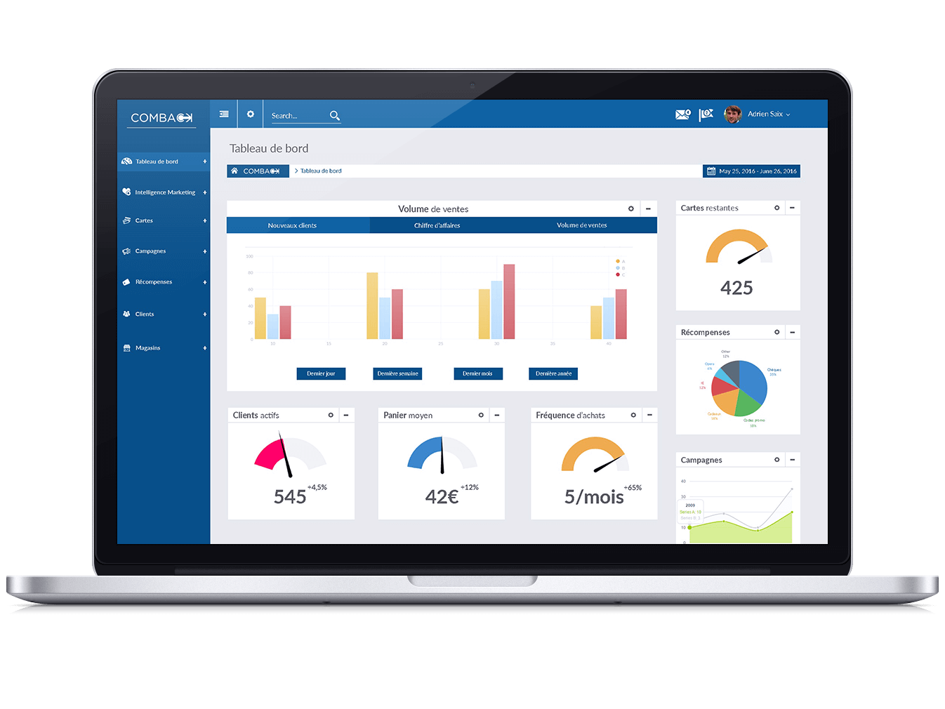 Comback - Tableau de bord Comback - Tableau de bord
