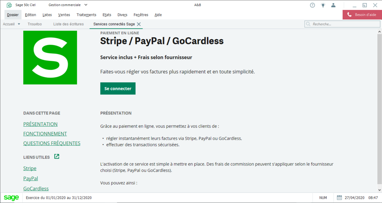 Sage 50 Facturation-50c_service paiement en ligne Sage 50 Facturation-50c_service paiement en ligne