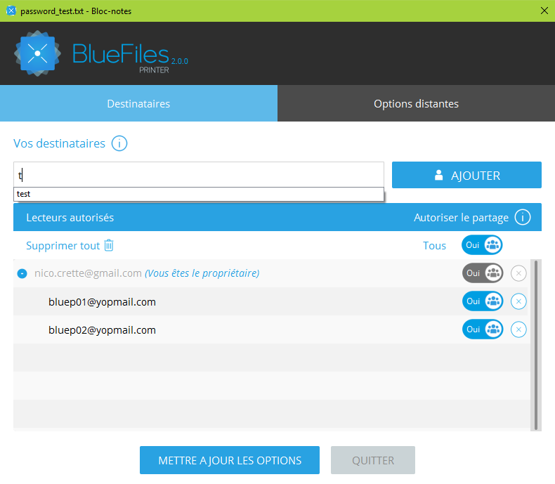 BlueFiles - .blue Schöpfer einer Datei können die Zugriffsrechte auf die Datei jederzeit, auch nach der Veröffentlichung verwalten