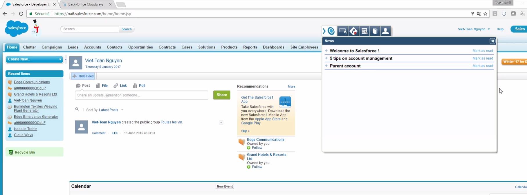 Je suis informé directement dans mon logiciel métier des dernières actualités. Je me forme au quotidien sur les nouveautés. Je reçois l’information dès l’ouverture de Salesforce Je suis informé directement dans mon logiciel métier des dernières actualités. Je me forme au quotidien sur les nouveautés. Je reçois l’information dès l’ouverture de Salesforce