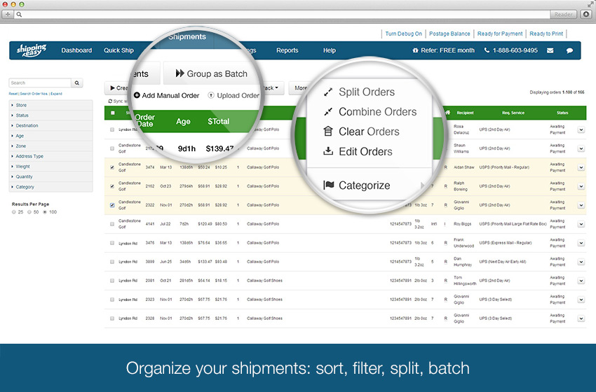 Cleared order. Categorize orders.