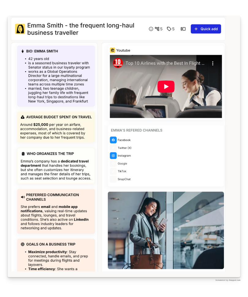 Smaply - The flexible persona editor consists of various fields that give you the option to include many different data types that can be arranged via drag and drop.