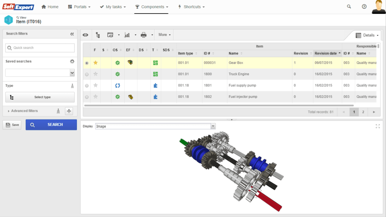 SoftExpert PLM - Définition de produit