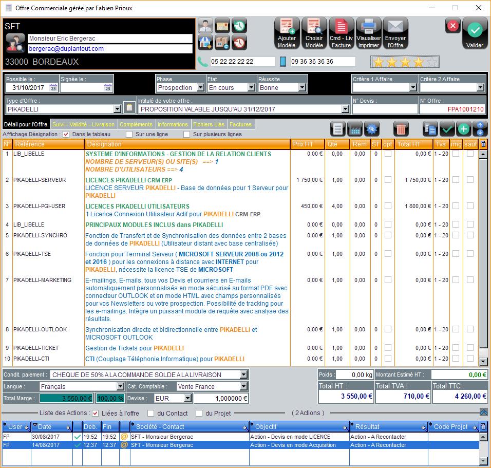 La gestion de toutes vos offres commerciales... La gestion de toutes vos offres commerciales...