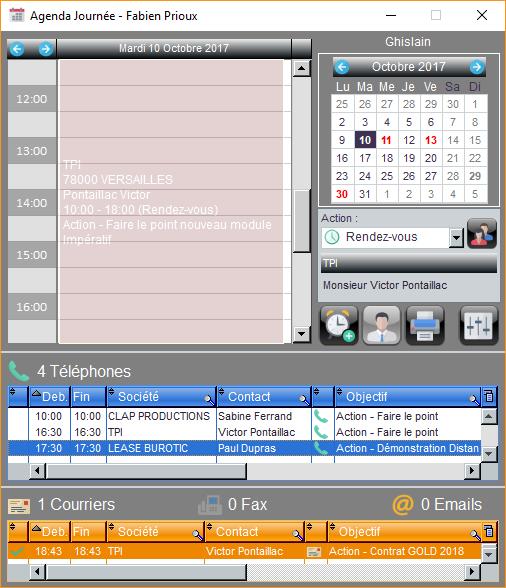 Planning Journée(synchronisation possible avec Microsoft Outlook)... Planning Journée(synchronisation possible avec Microsoft Outlook)...