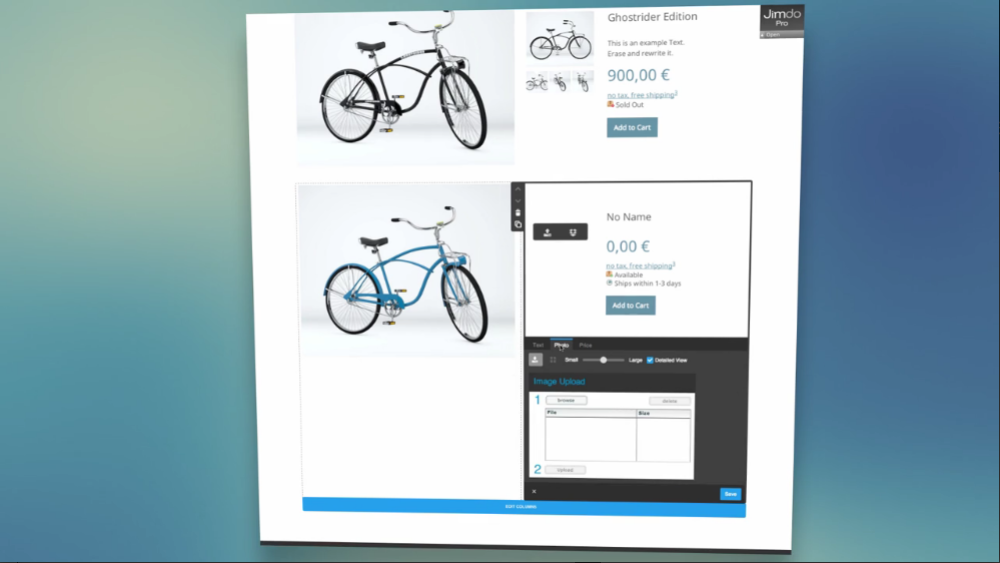 Jimdo: Design Responsive, Nom de domaine personnalisé, Interface web adaptive